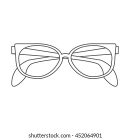 flat design cute sunglasses icon vector illustration