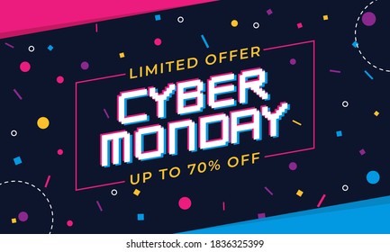 flat design cyber monday sale abstract geometric shape background you can use for banner, flyer advertising. vector template