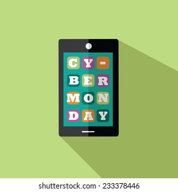 Flat design Cyber Monday smartphone EPS 10 vector
