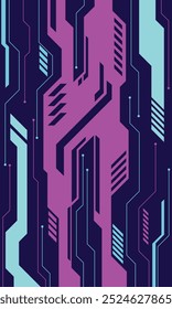 Flat design cyberpunk background. Abstract futuristic cyberpunk poster