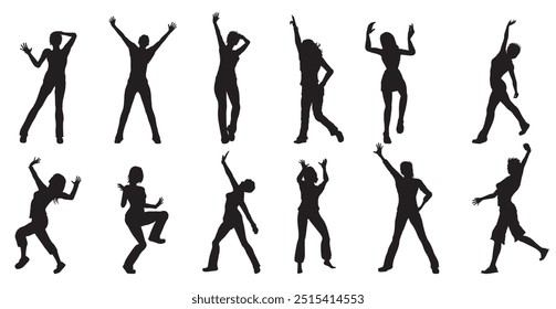 Flat design of dancer silhouette set Vector 