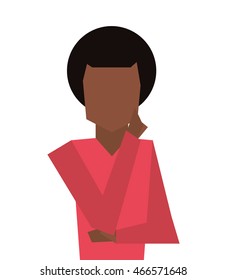 flat design dark skin faceless man icon vector illustration
