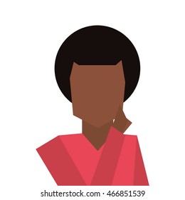flat design dark skin faceless man icon vector illustration