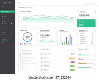 Flat Design Dashboard, Admin Template