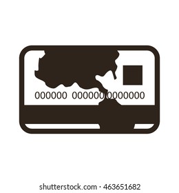 flat design debit or credit card icon vector illustration
