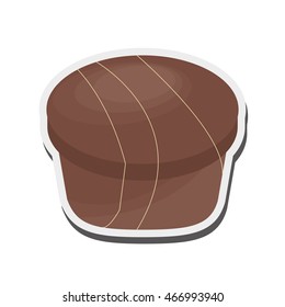 flat design decorated candy chocolate icon vector illustration