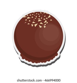 flat design decorated candy chocolate icon vector illustration