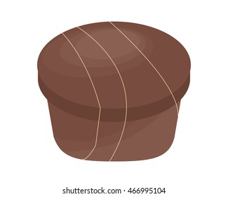 flat design decorated candy chocolate icon vector illustration