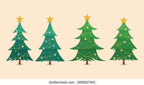 Flach gestaltete dekorative Weihnachtsmärchensammlung