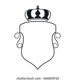 flat design decorative vintage frame with crown icon vector illustration