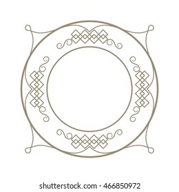 flat design decorative vintage frame icon vector illustration