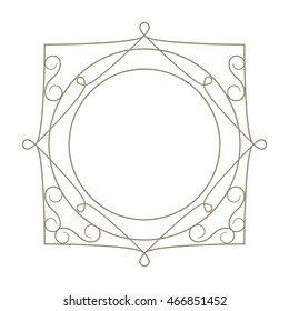flat design decorative vintage frame icon vector illustration