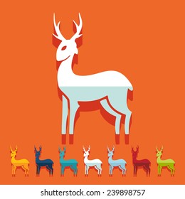 Flat design: deer