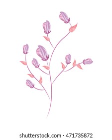 flat design delicate flower icon vector illustration