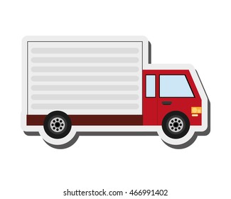 flat design delivery cargo truck icon vector illustration
