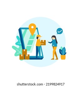 Ilustración de orden de entrega de diseño plano