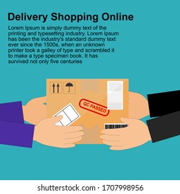 Servicio de entrega de diseño plano.Comprar comercio electrónico en línea.