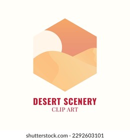 flat design desert clipart vector design