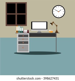 Flat design desk layout