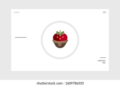 flat design dessert valentine-themed icon on a white background