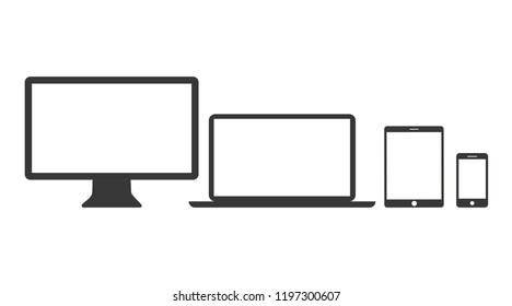 Flat design devices icons