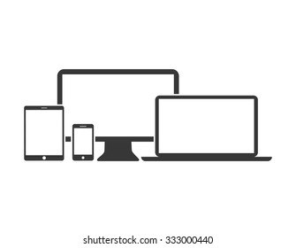 Flat design devices icons 