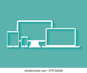 Ícones de dispositivos de design plano