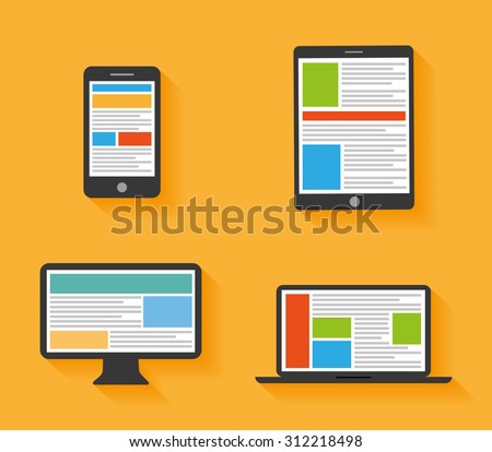 Flat design devices icons 