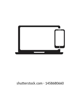 Flat design devices icons, white background. vector illustration