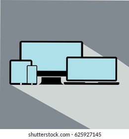 flat design devices mockup