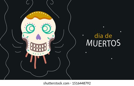 Flat design of dia de muertos background 