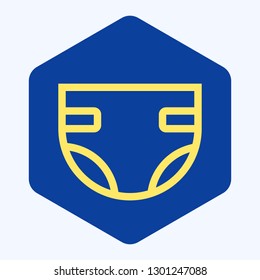Flat Design Diaper in hexagon Icon Vector