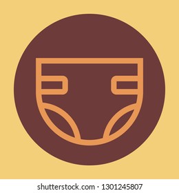 Flat Design Diaper in round Icon Vector