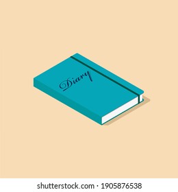Flat design diary book vector graphics