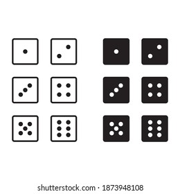 Flat design dice vector icons