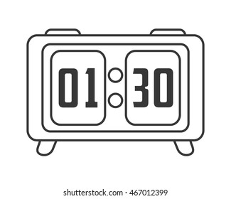 flat design digital alarm clock icon vector illustration
