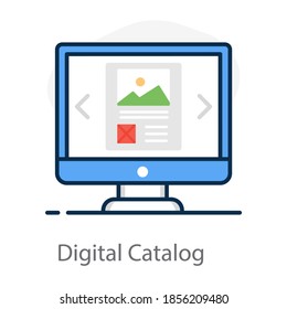 A Flat Design Of Digital Catalogue Icon