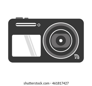 flat design digital photographic camera icon vector illustration