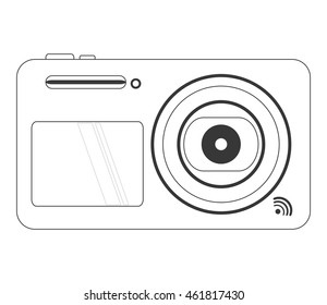 flat design digital photographic camera icon vector illustration