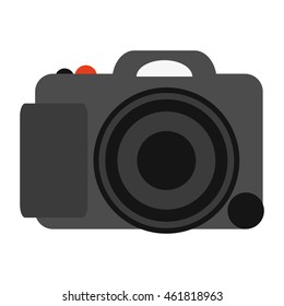 flat design digital photographic camera icon vector illustration