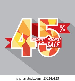 Flat Design Discount 45 Percent Off Vector Illustration