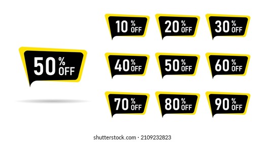 Flat design of discount tags