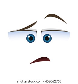 flat design disdain emoticon face icons vector illustration