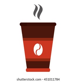flat design disposable coffee cup icon vector illustration
