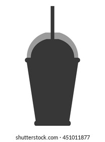flat design disposable coffee cup icon vector illustration