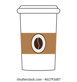 flat design disposable coffee cup icon vector illustration