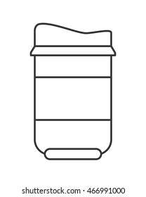 flat design disposable coffee cup icon vector illustration