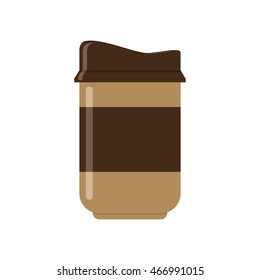 flat design disposable coffee cup icon vector illustration