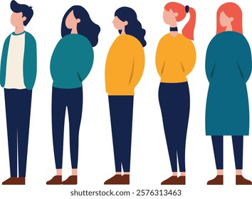 "Flat Design of Diverse People in Casual Clothing"