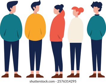 "Flat Design of Diverse People in Casual Clothing"